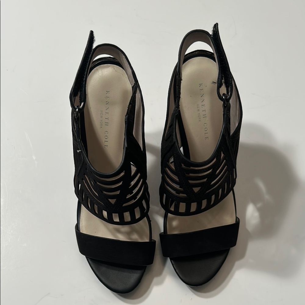 Kenneth Cole Black Strappy High Heeled Sandals